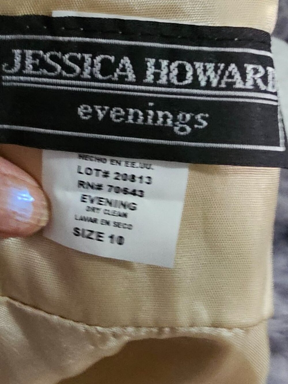 Jessica Howard Evenings Metallic Gold Peplum Top – Size 10 - Picture 5 of 5